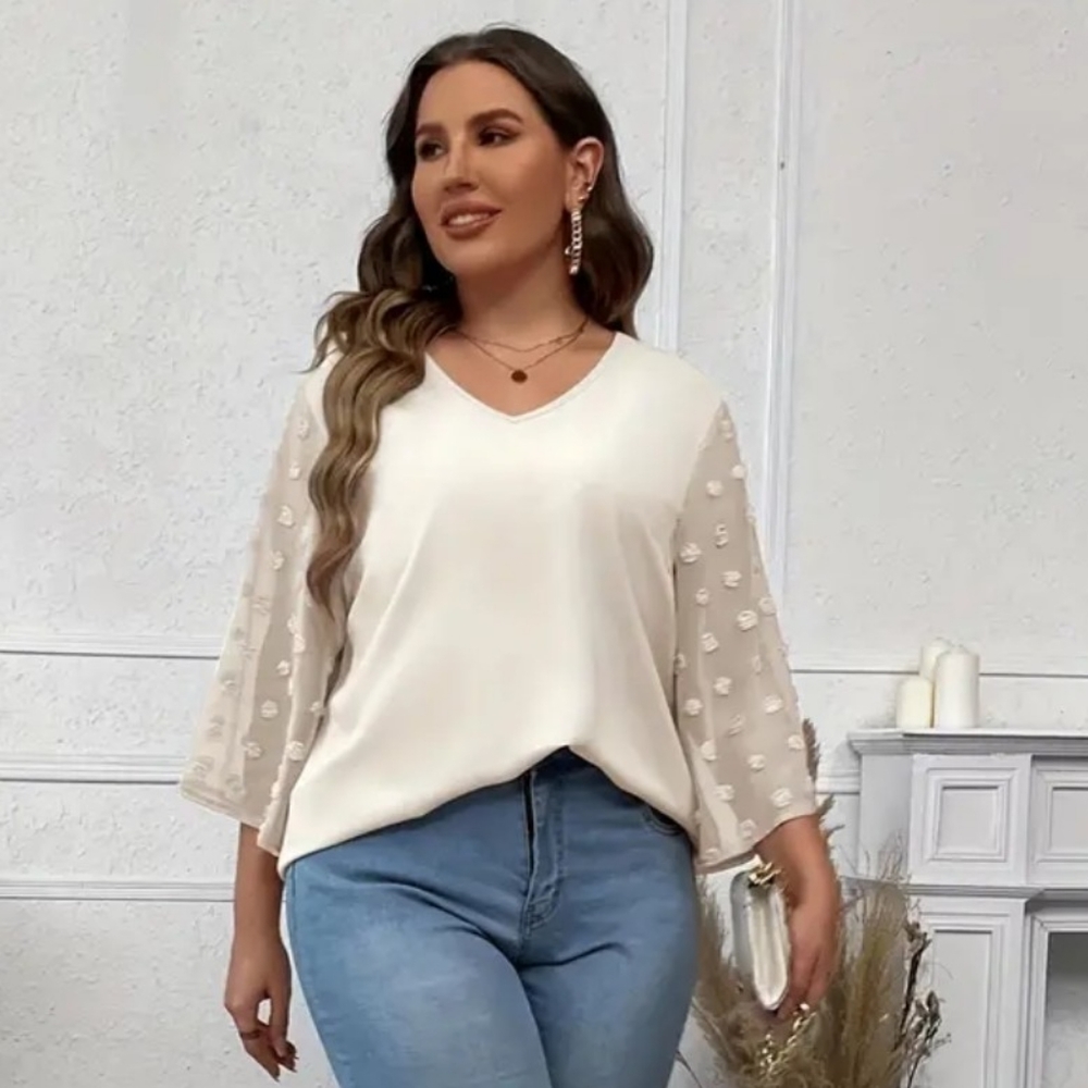 3/4 Sleeve Ivory Dress Shirt